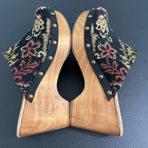 Sundance Cordani Zorba Tapestry Clogs Shoes Cyrilla Five Worlds 70s Retro New - Picture 11 of 15
